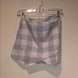 Blue and White Plaid Skort